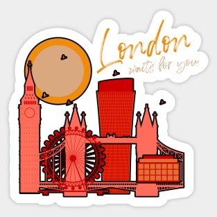 London Awaits: Iconic Cityscape & Typography Sticker